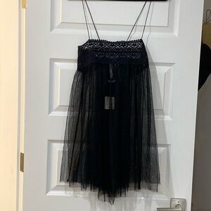 Free People Intimates Black Babydoll mini dress.